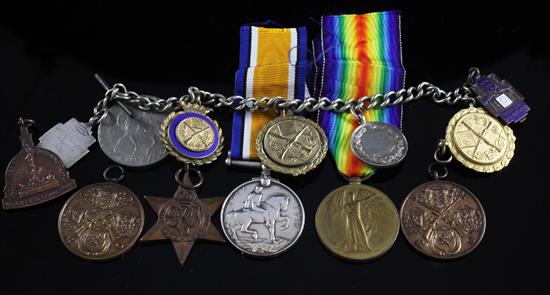 World War I: Two medals to Sgt W J Taylor, Royal Sussex Regiment and various rifle medals